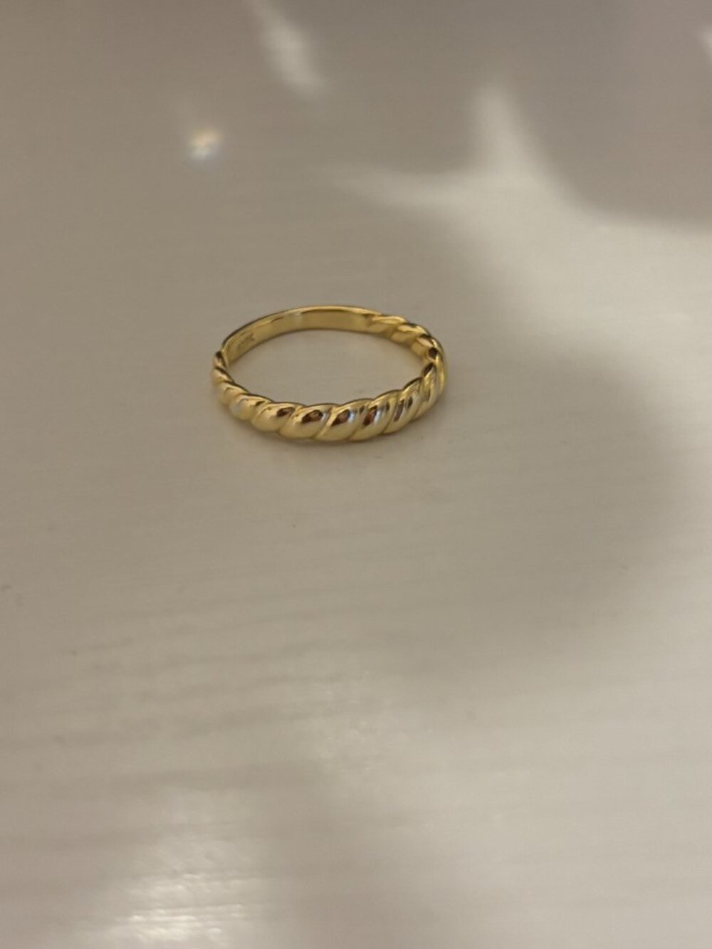 Gold Twisted Croissant Ring